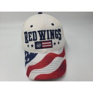 Rochester Red Wings American Flag Brim OC Sports Adjustable Hat Cap MiLB White